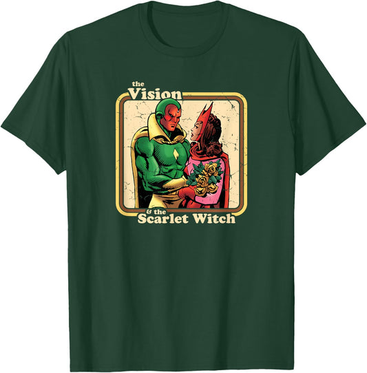 Marvel The Vision and The Scarlet Witch Retro Comic T-Shirt - T-Shirt | Forest