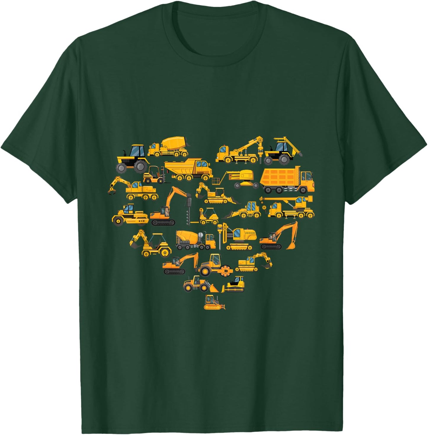 Types of Construction Excavator Bulldozer Truck Crane kids T-Shirt - T-Shirt | Forest