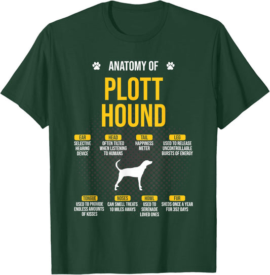 Anatomy Of Plott Hound Dog Lover T-Shirt - T-Shirt | Forest