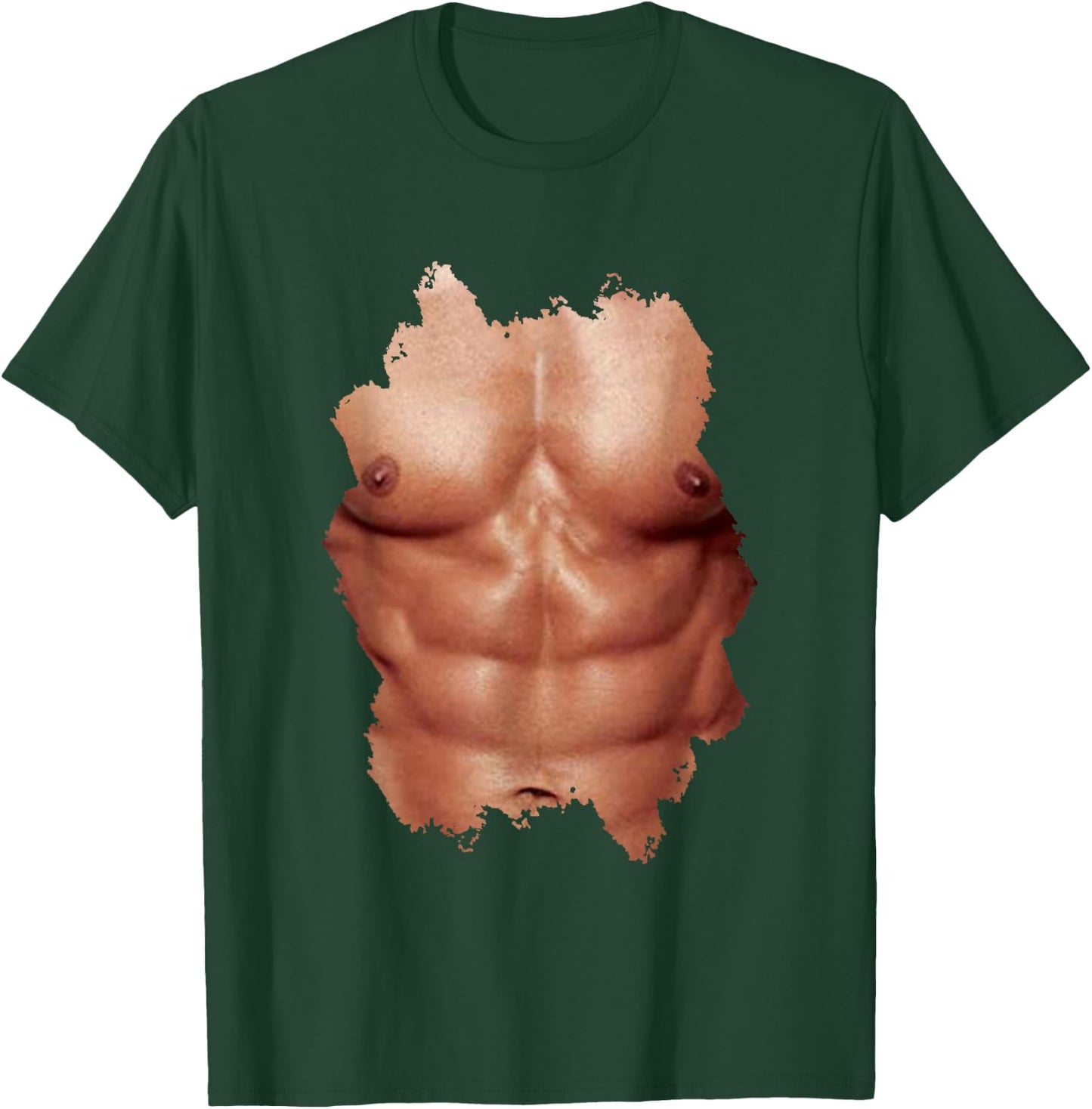 Fake Abdominal Shirt Body Muscle Sixpack T-Shirt - T-Shirt | Forest