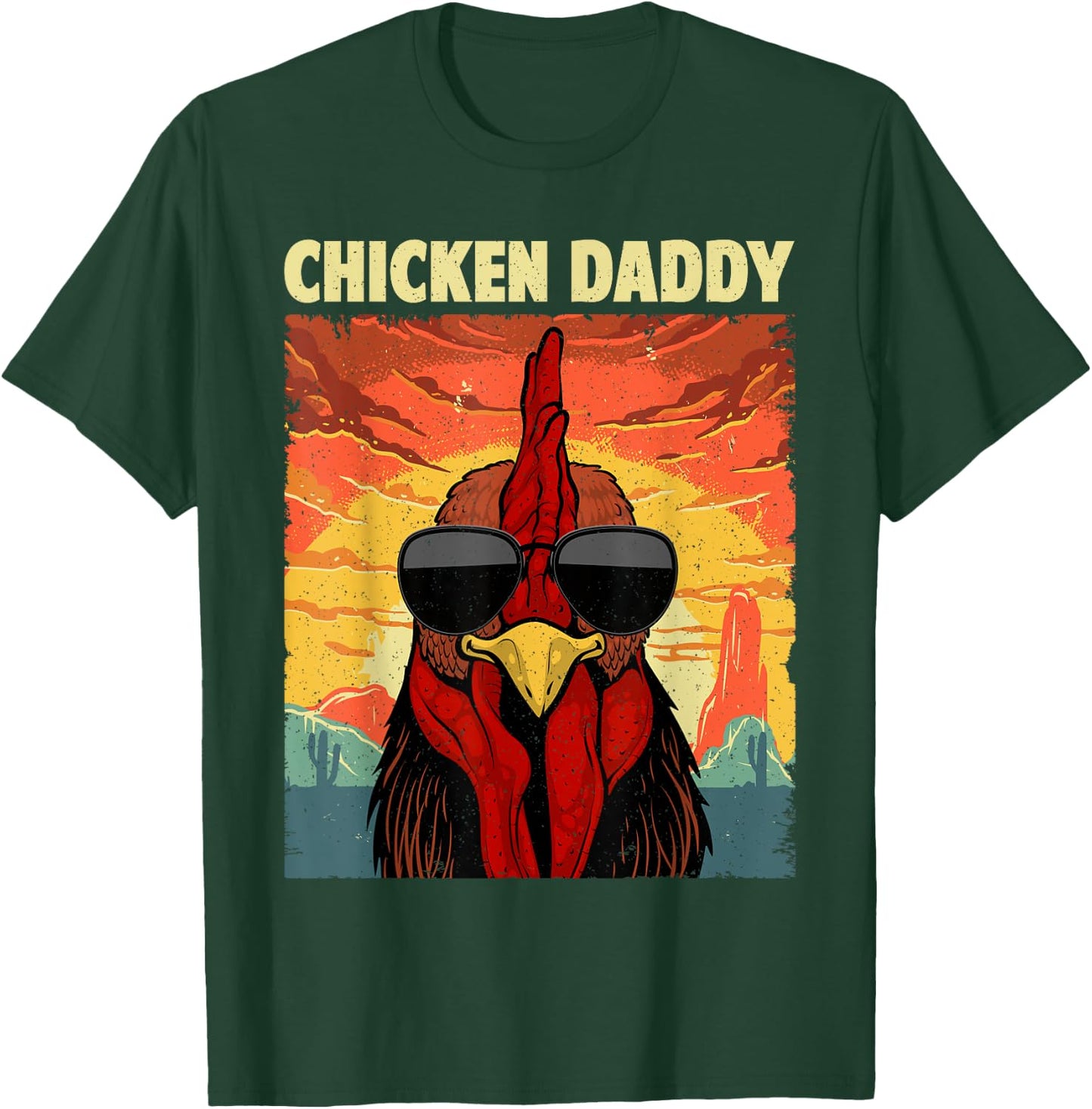 Funny Chicken Daddy Design For Dad Men Farmer Chicken Lover T-Shirt - T-Shirt | Forest