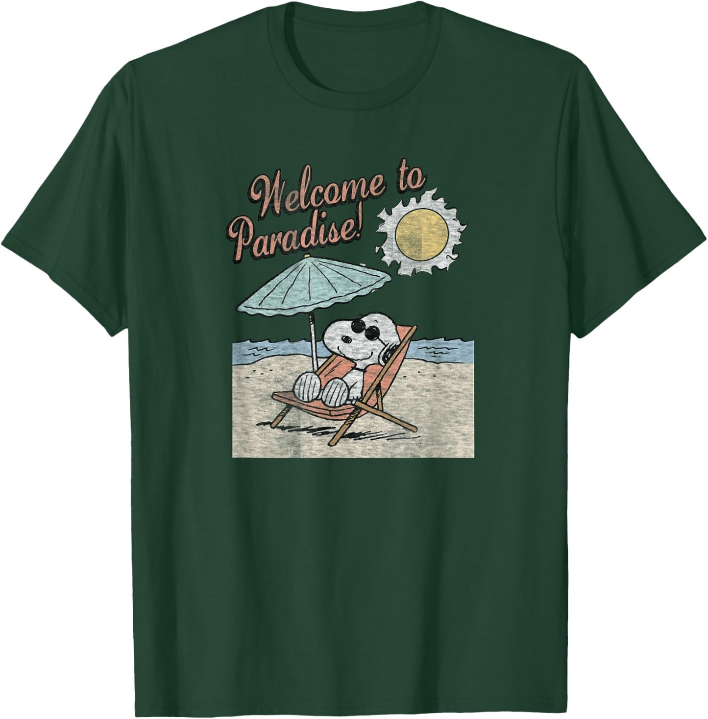Peanuts Snoopy Welcome To Paradise T-Shirt - T-Shirt | Forest
