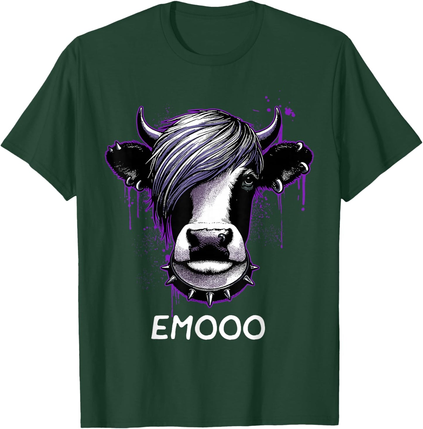 Emo Shirt Emo Cow Emooo Emocore Farm Shirt For Emo Farmers T-Shirt - T-Shirt | Forest