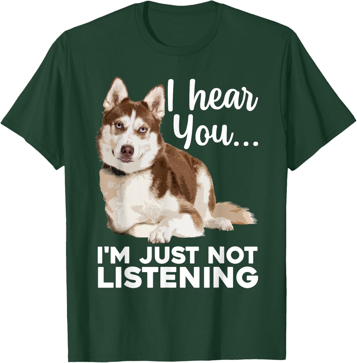 Funny Husky Dog Art Women Kids Siberian Husky Lover T-Shirt - T-Shirt | Forest