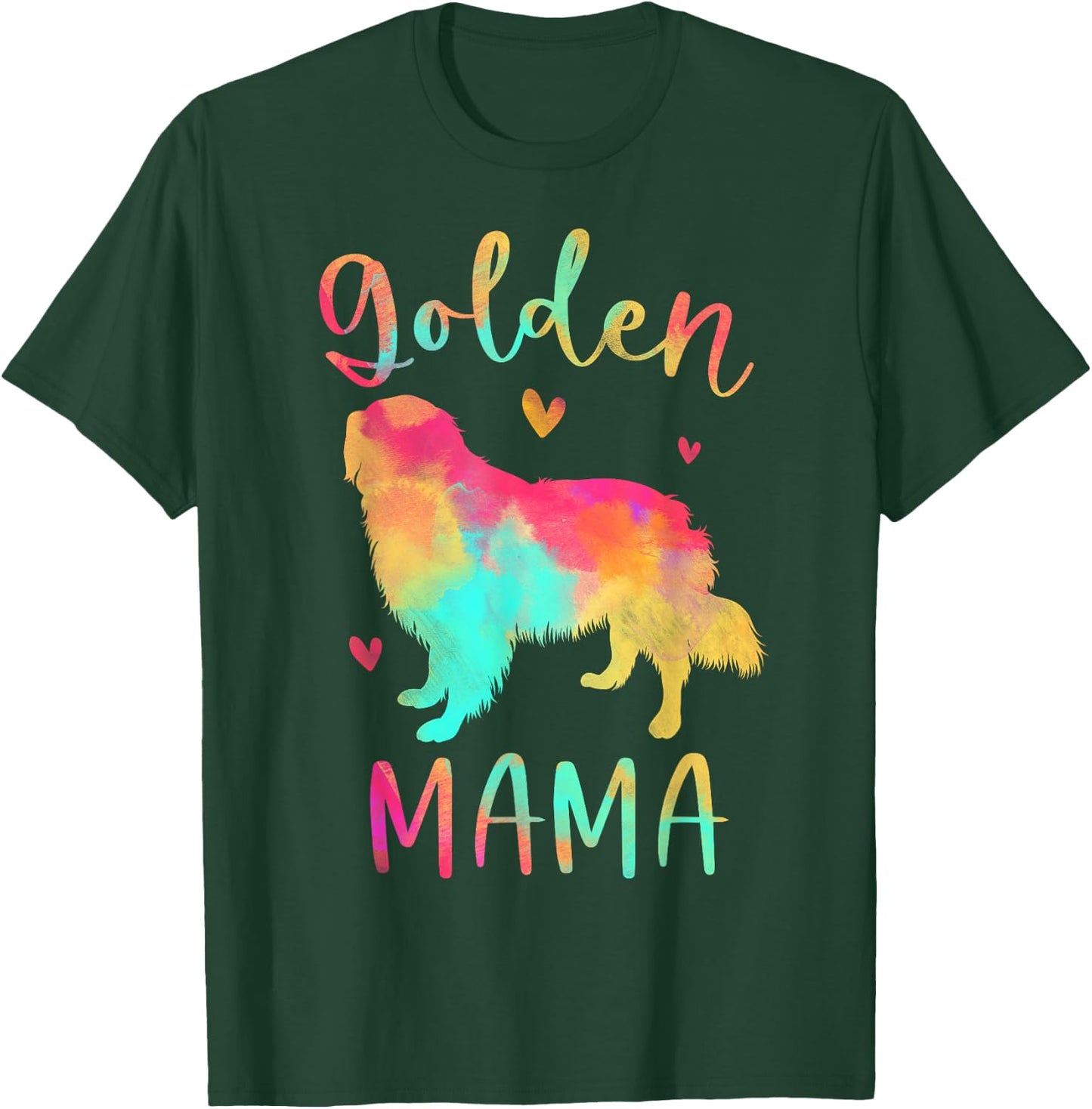 Golden Mama Colorful Golden Retriever Gifts Dog Mom Men Women Girls Kids T-Shirt - T-Shirt | Forest