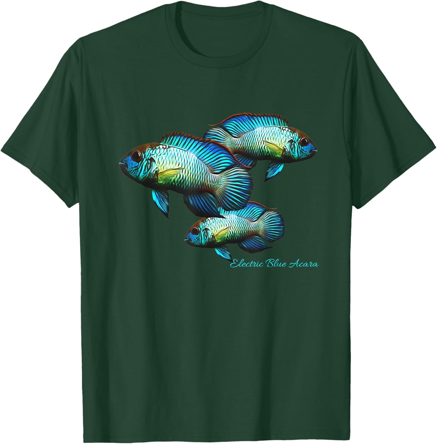 Electric Blue Acara Breeders Dwarf Cichlids Aquarium Fish T-Shirt - T-Shirt | Forest