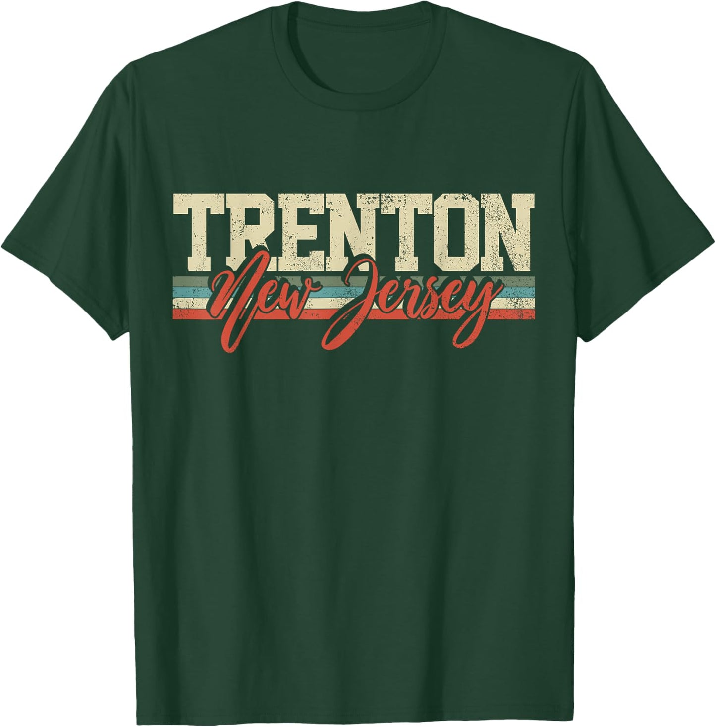 Trenton New Jersey Retro Vintage T-Shirt - T-Shirt | Forest