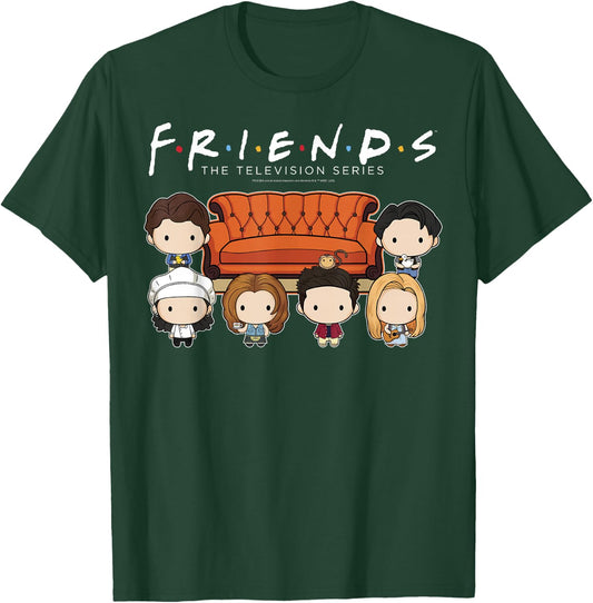 Friends Chibi Characters Central Perk Coffee Shop Group Shot T-Shirt - T-Shirt | Forest