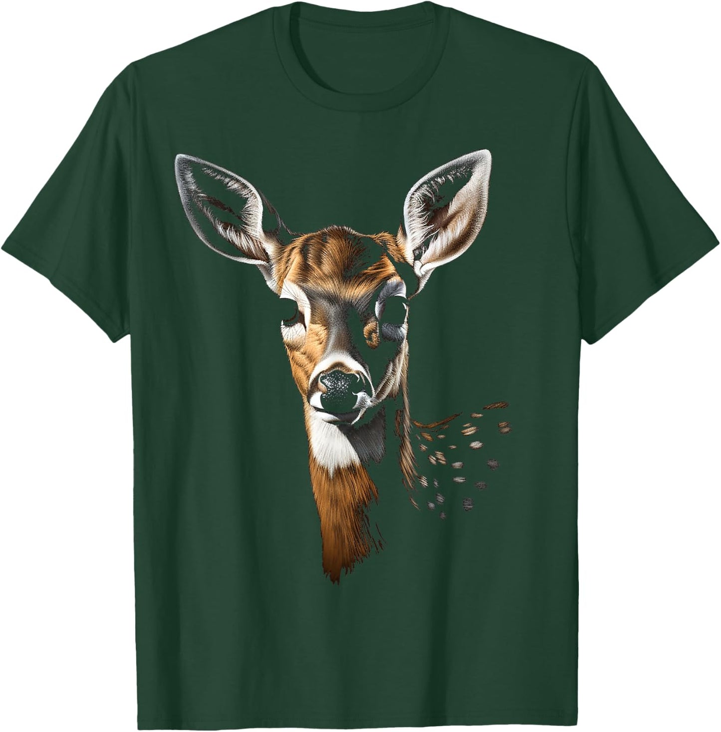 Deer Art Portrait Animal Face Graphic Motif Deer T-Shirt - T-Shirt | Forest