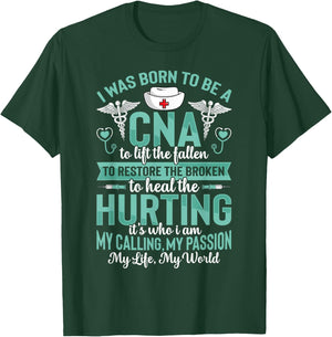 Born To Be A CNA Funny Certified Nursing Assistant Nurse T-Shirt - T-Shirt | Forest