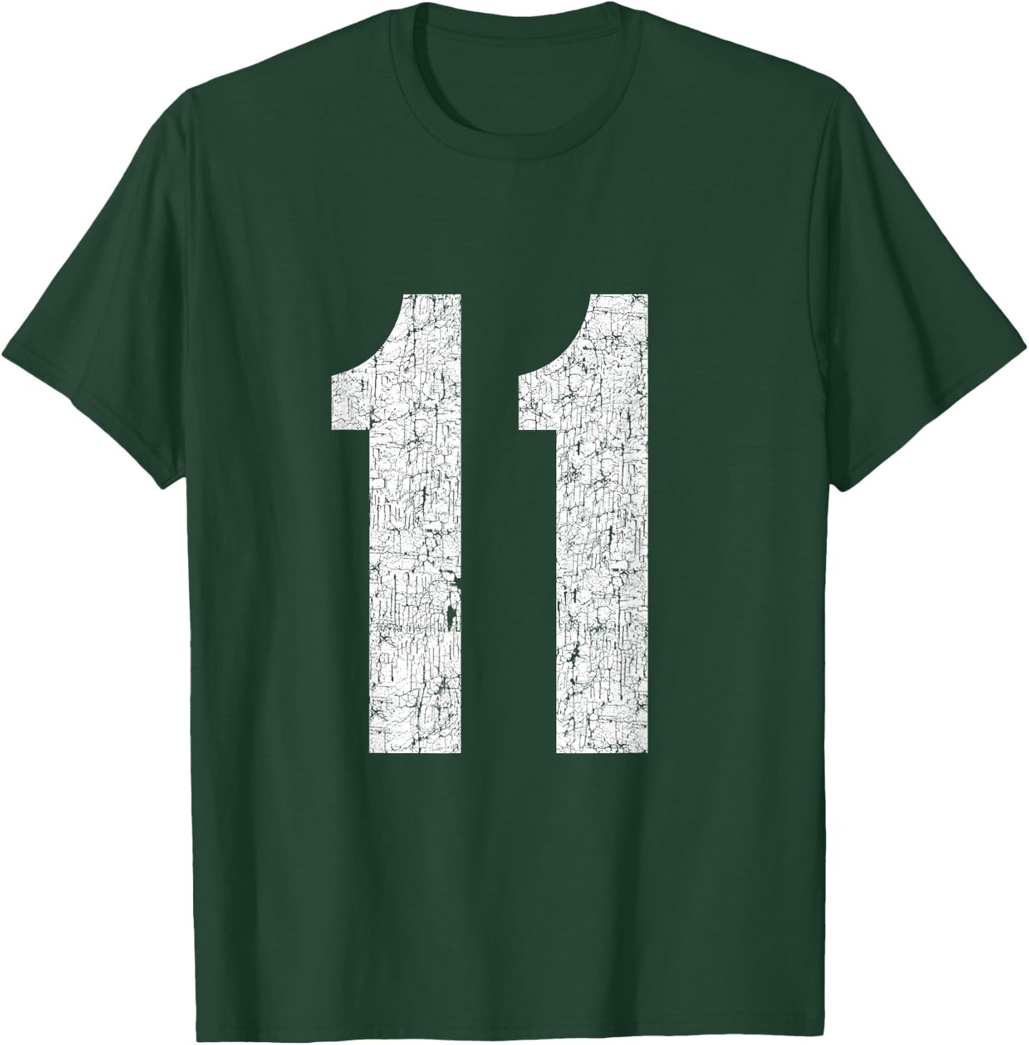 #11 Jersey Uniform Varsity Sports Number, 11th Birthday T-Shirt - T-Shirt | Forest
