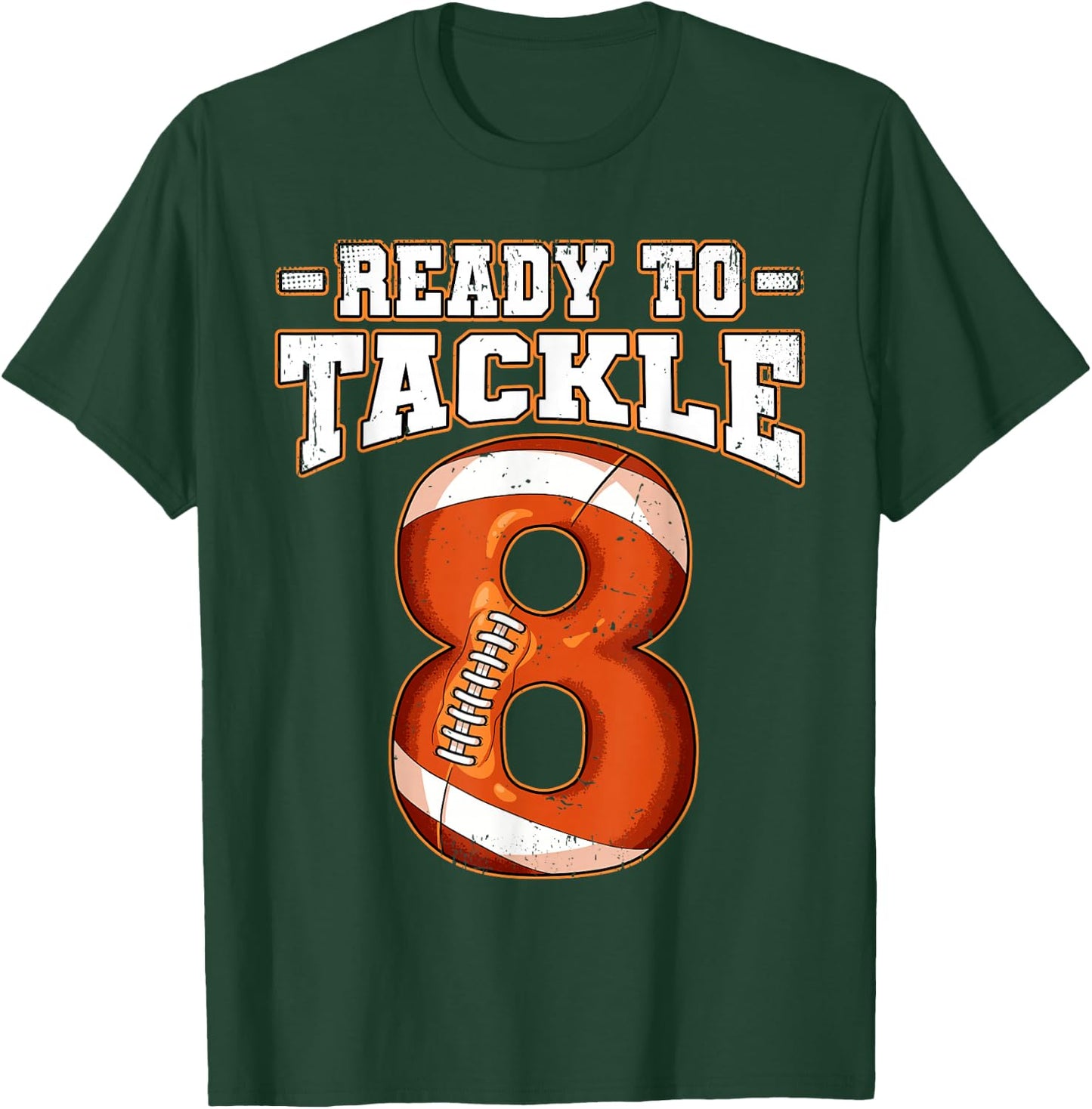 8th Birthday Football T-Shirt - T-Shirt | Forest