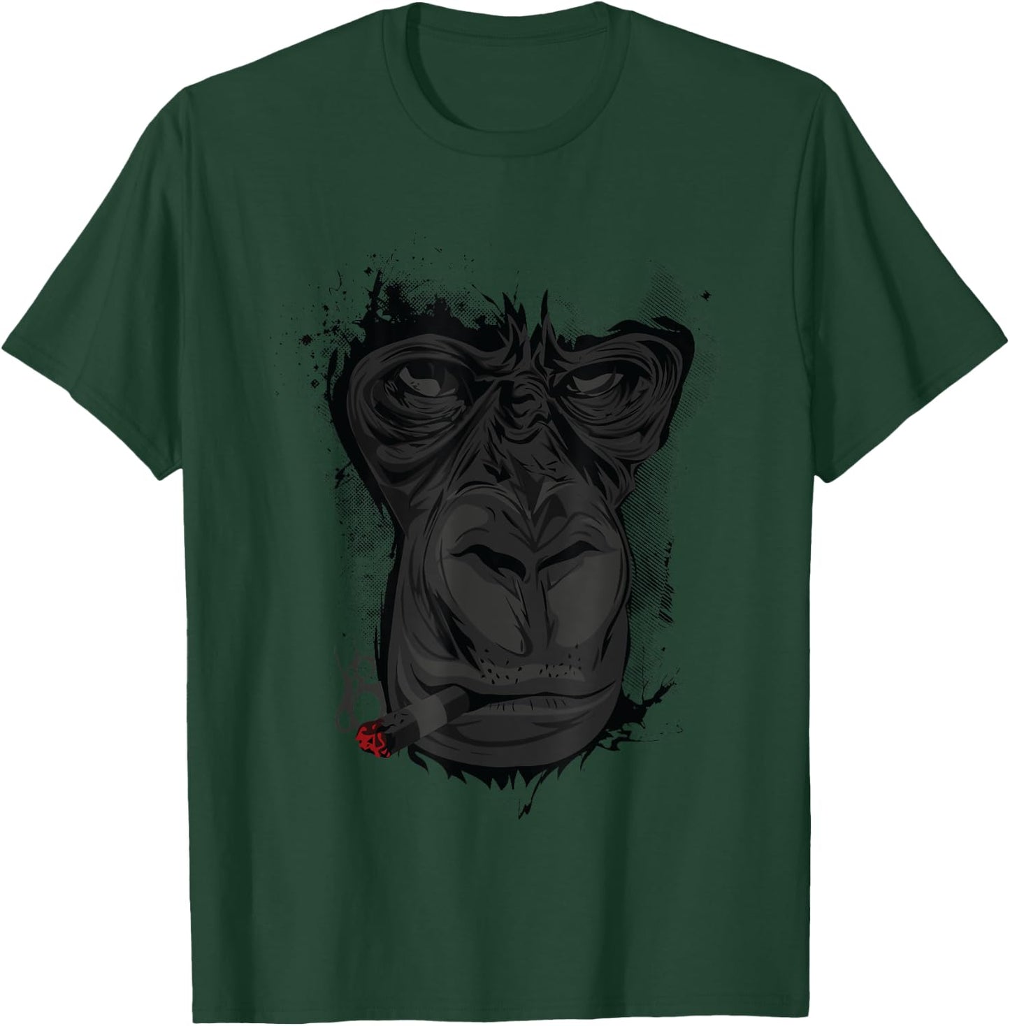 Angry Gorilla Shirt Graphic Ape Cigar Smoking Monkey Gift T-Shirt - T-Shirt | Forest