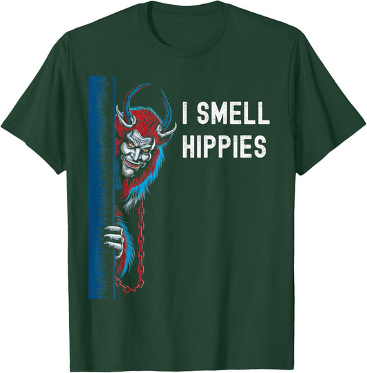 Krampus Christmas I Smell Hippies Christmas Halloween T-Shirt - T-Shirt | Forest