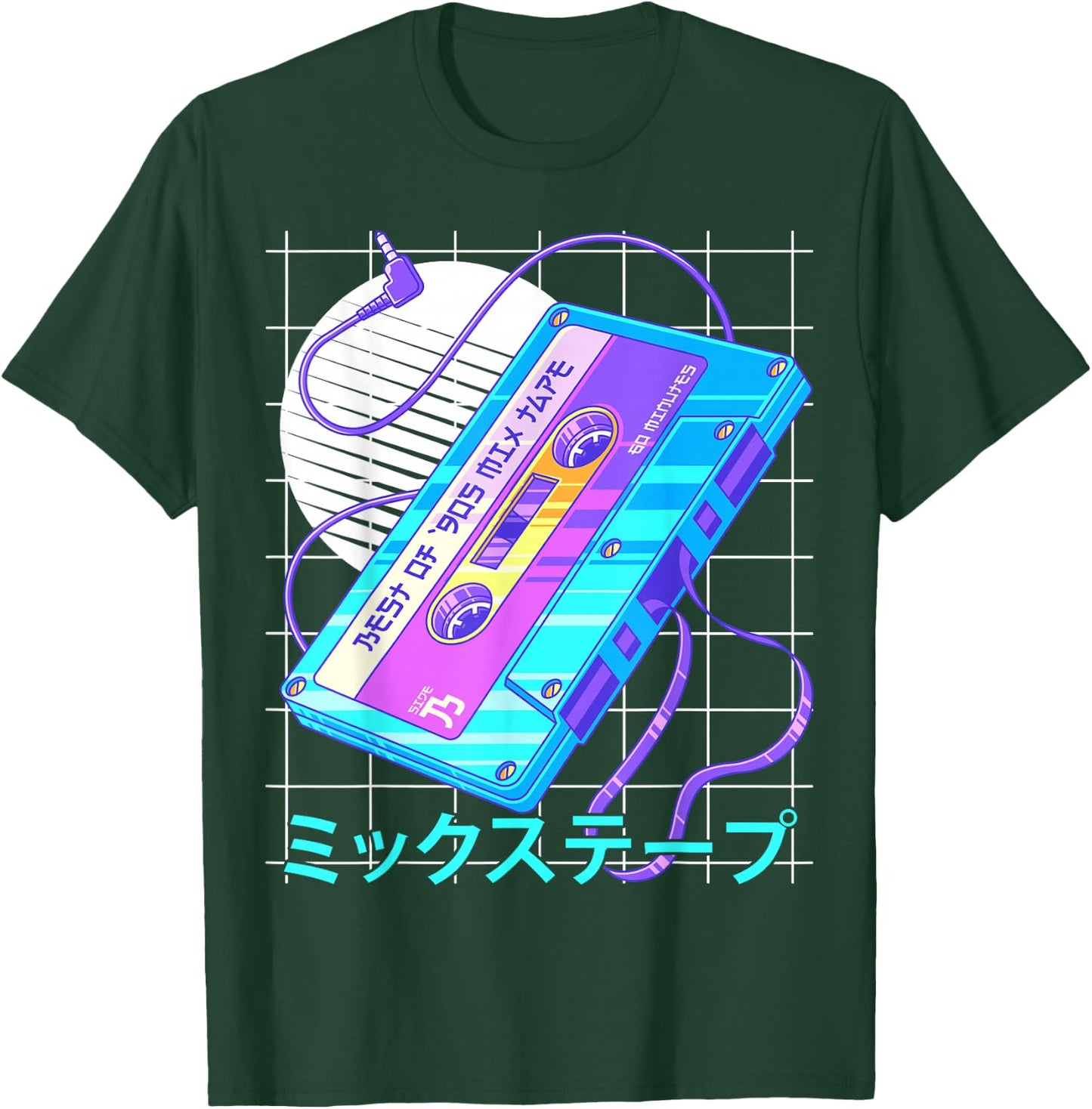 90s Japanese Otaku Vaporwave Aesthetic Retro Art Mixtape T-Shirt - T-Shirt | Forest