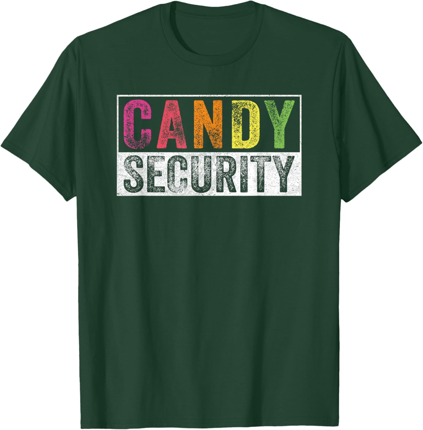Retro Vintage Candy Security Ghost For Halloween -Adults, Kids Black Short Sleeve T-Shirt - T-Shirt | Forest