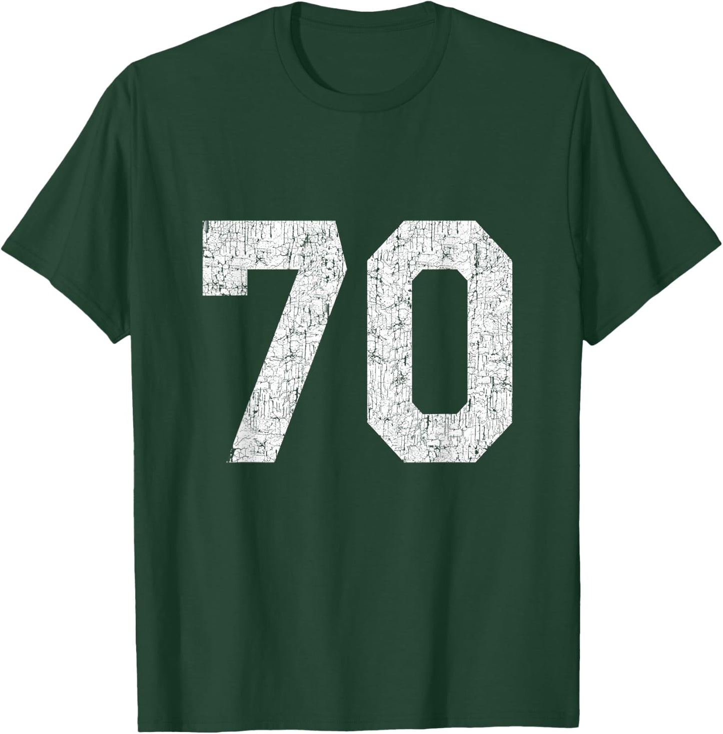 #70 Jersey Uniform Varsity Sports Number, 70th Birthday T-Shirt - T-Shirt | Forest