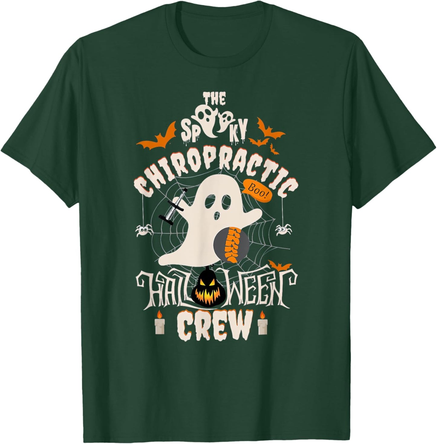 Spooky Chiropractic Halloween Crew Assistant Chiropractor T-Shirt - T-Shirt | Forest