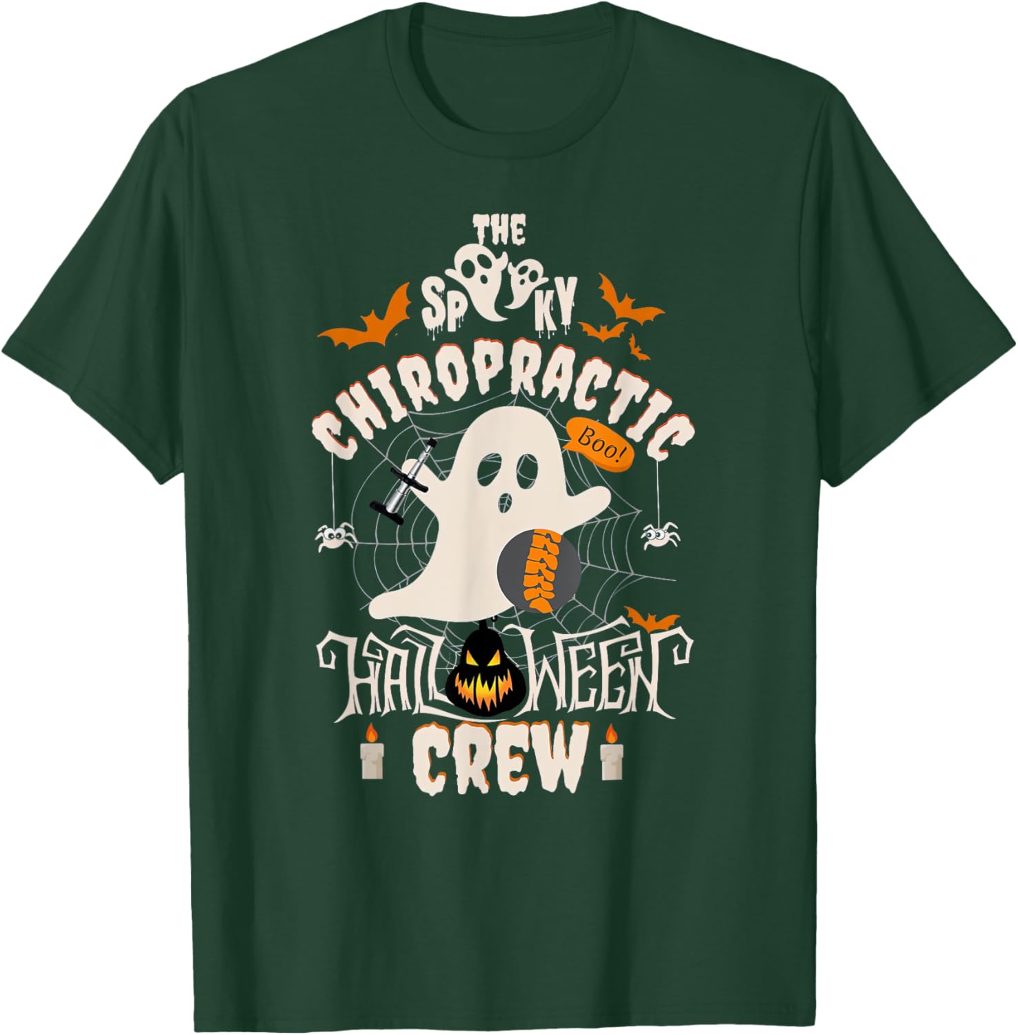 Spooky Chiropractic Halloween Crew Assistant Chiropractor T-Shirt - T-Shirt | Forest
