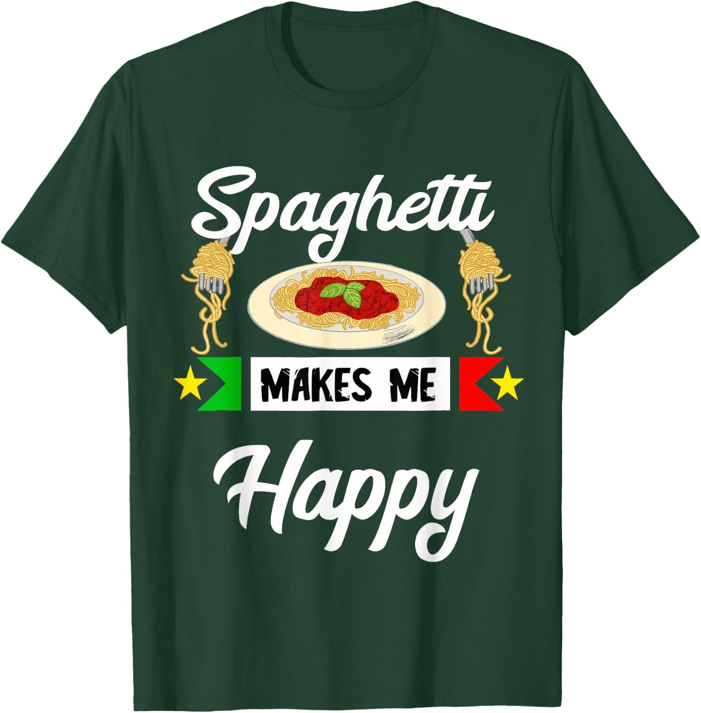 Italian spaghetti makes me happy pasta noodles T-Shirt - T-Shirt | Forest