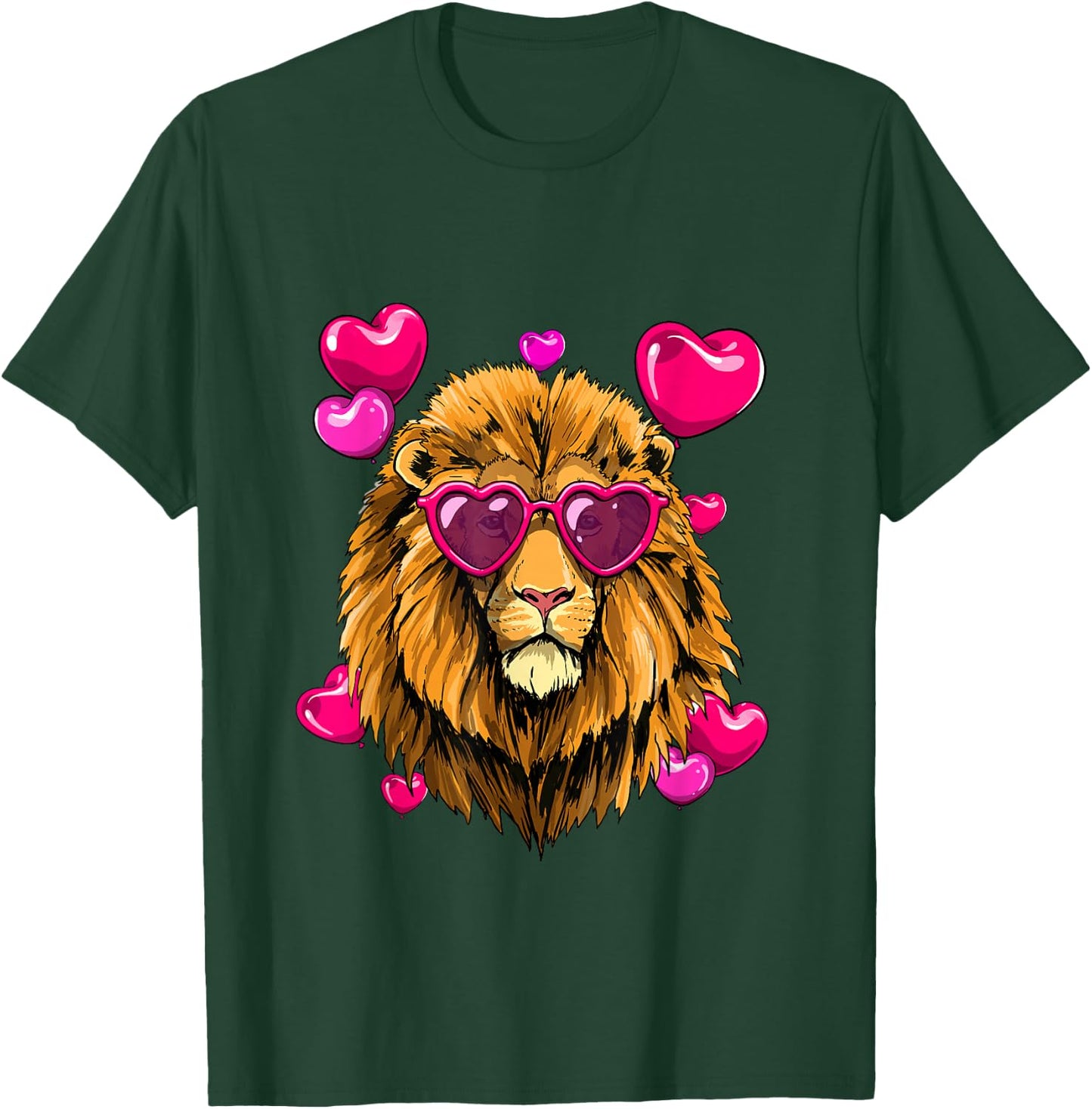 Valentines Day Lion Funny Lion Lover T-Shirt - T-Shirt | Forest