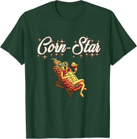 Corn Star Funny Maize Farmer Pornstar T-Shirt - T-Shirt | Forest
