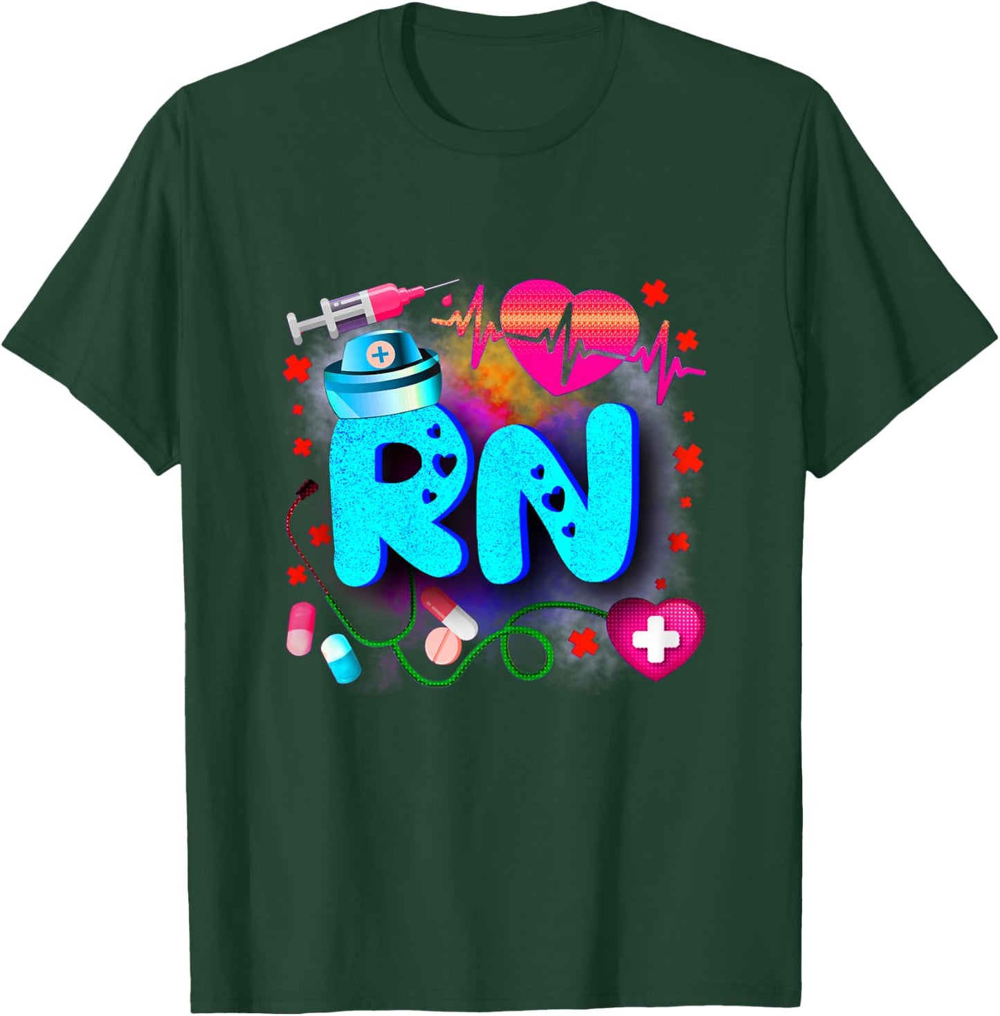 Registered Nurse RN - Tie Dye Registered Nurse Funny RN T-Shirt - T-Shirt | Forest