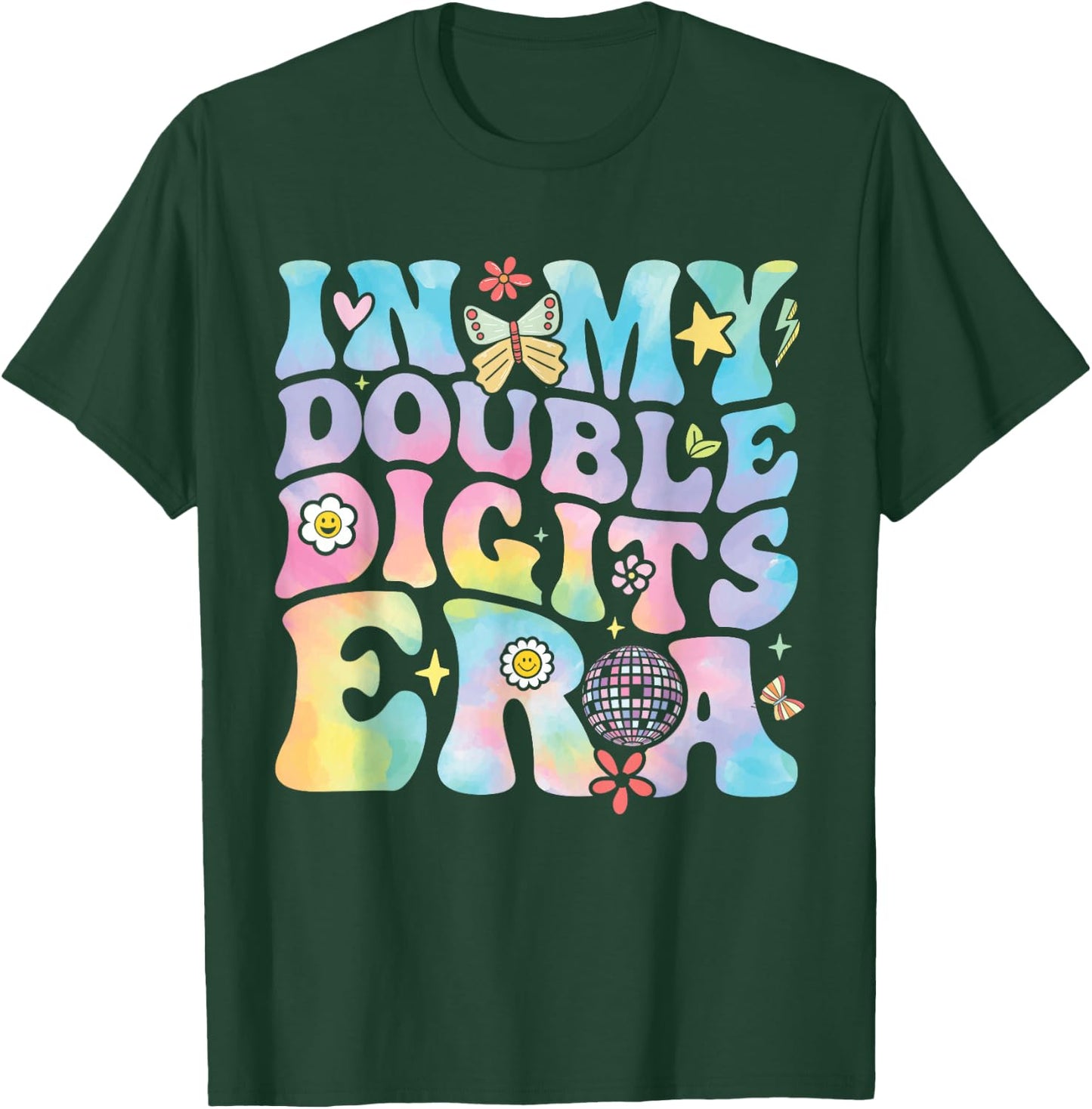 in My Double Digits Era Retro 10 Year Old 10th Birthday Girl T-Shirt - T-Shirt | Forest