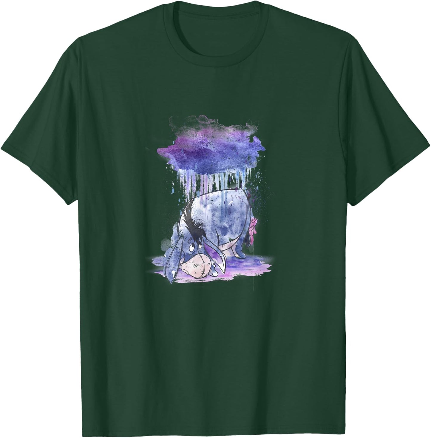 Disney Winnie The Pooh Eeyore Watercolor Rain Cloud T-Shirt - T-Shirt | Forest