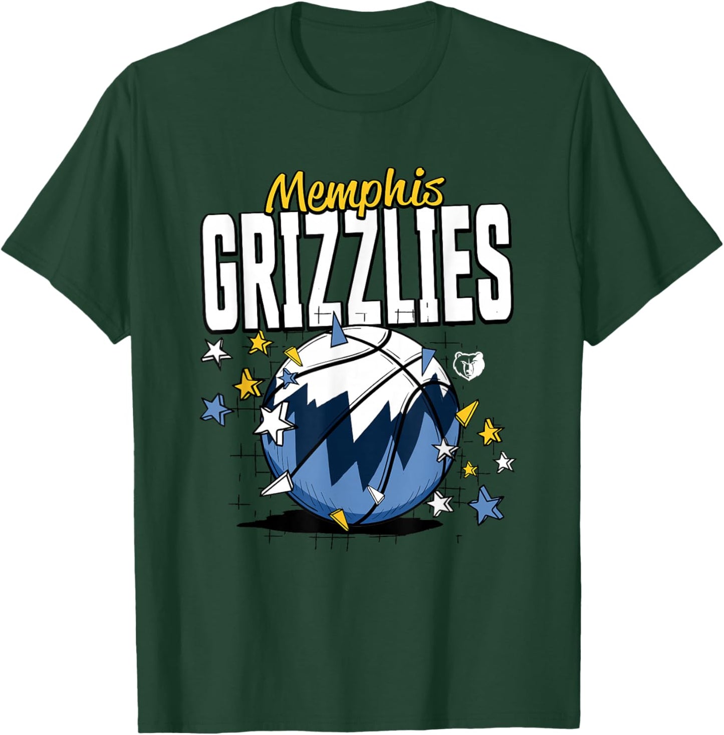 NBA Memphis Grizzlies Basketball Doodle Stars T-Shirt - T-Shirt | Forest