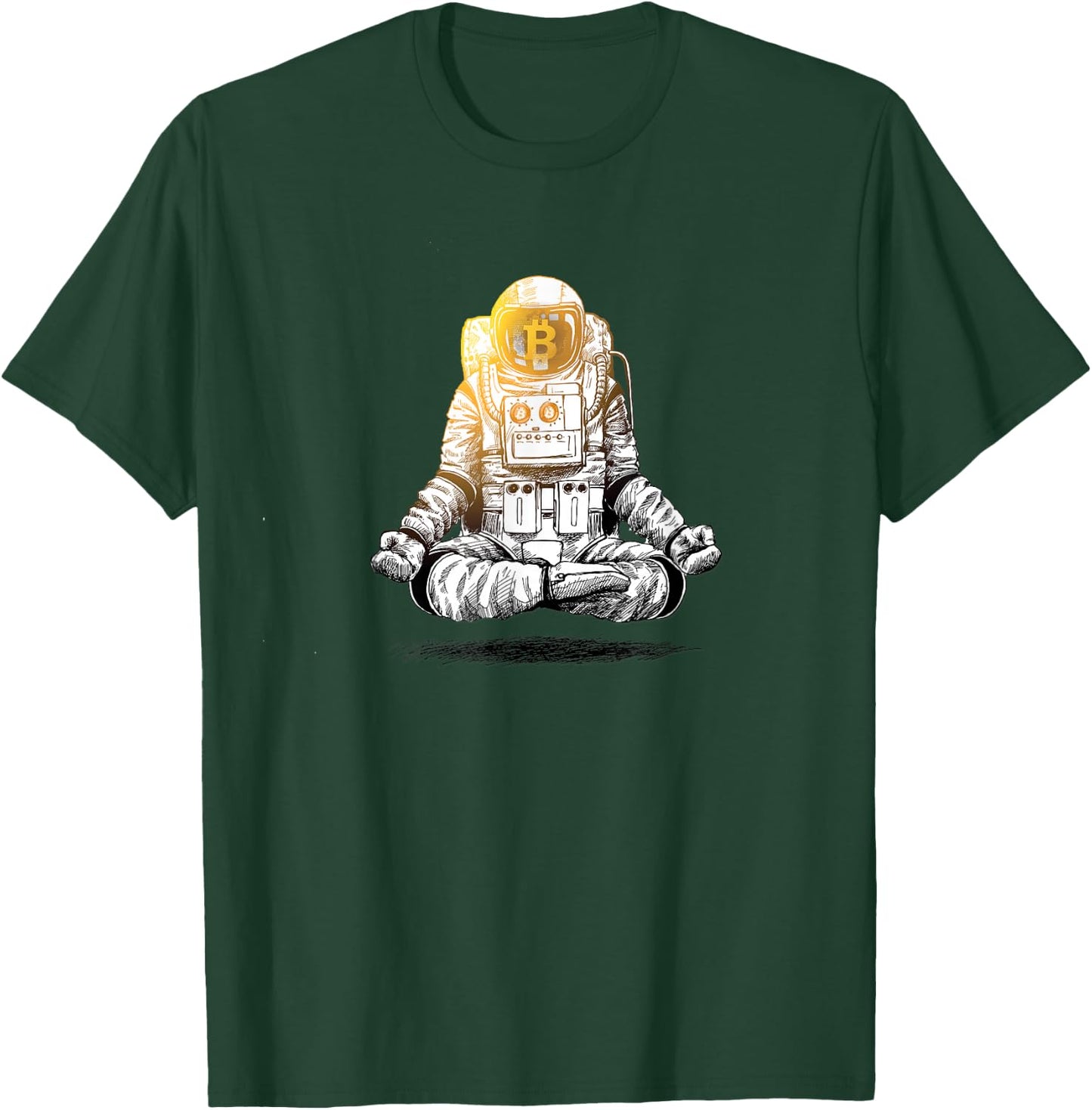 Bitcoin To The Moon - Crypto Chill Astronaut T-Shirt - T-Shirt | Forest