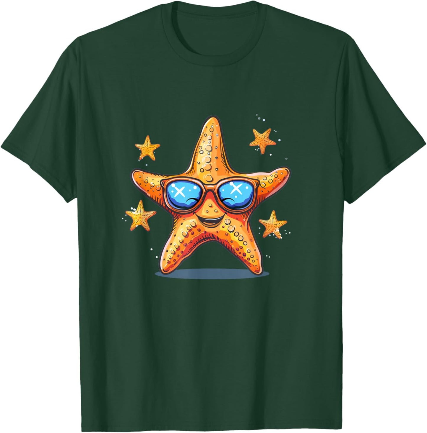 Smiling Starfish Sunglasses for funny Boys and Girls T-Shirt - T-Shirt | Forest
