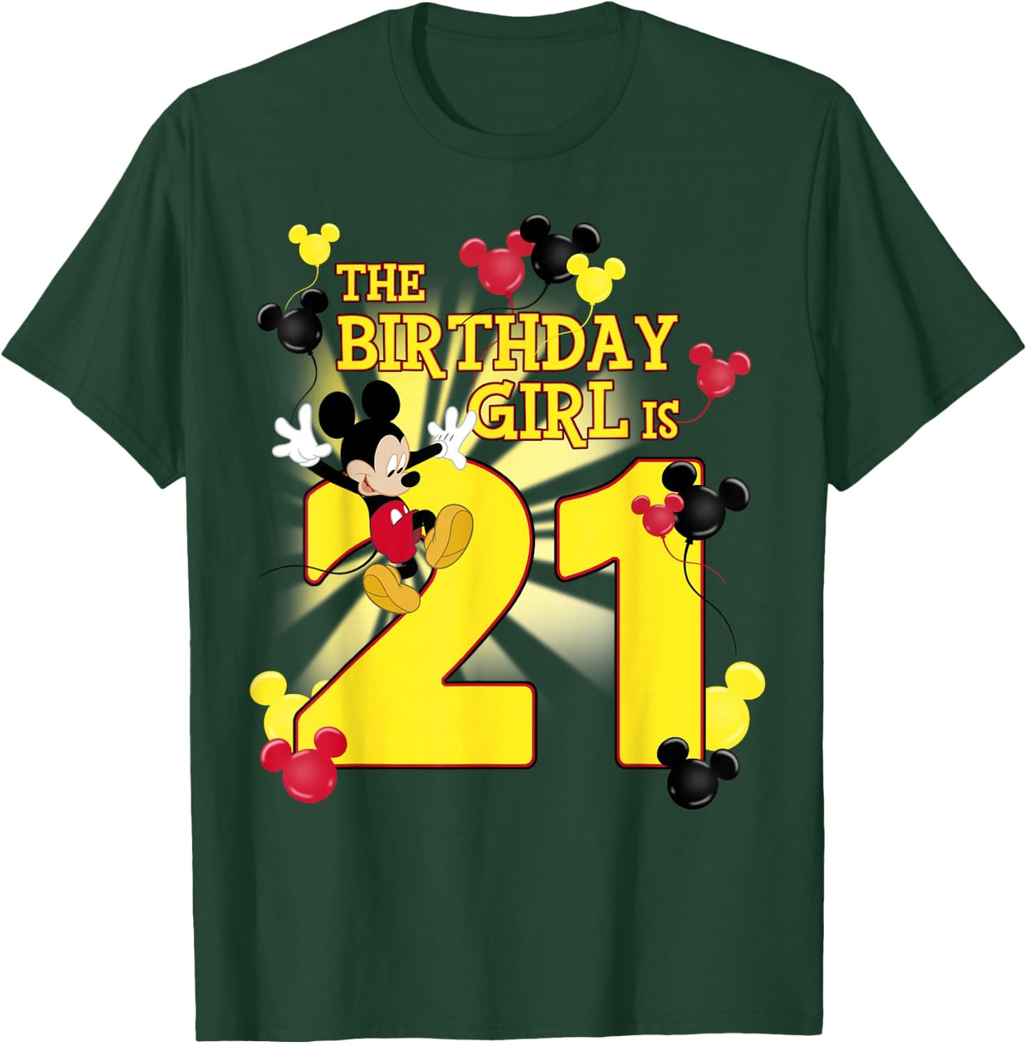 Disney Mickey and Friends Mickey 21st Birthday Girl T-Shirt - T-Shirt | Forest