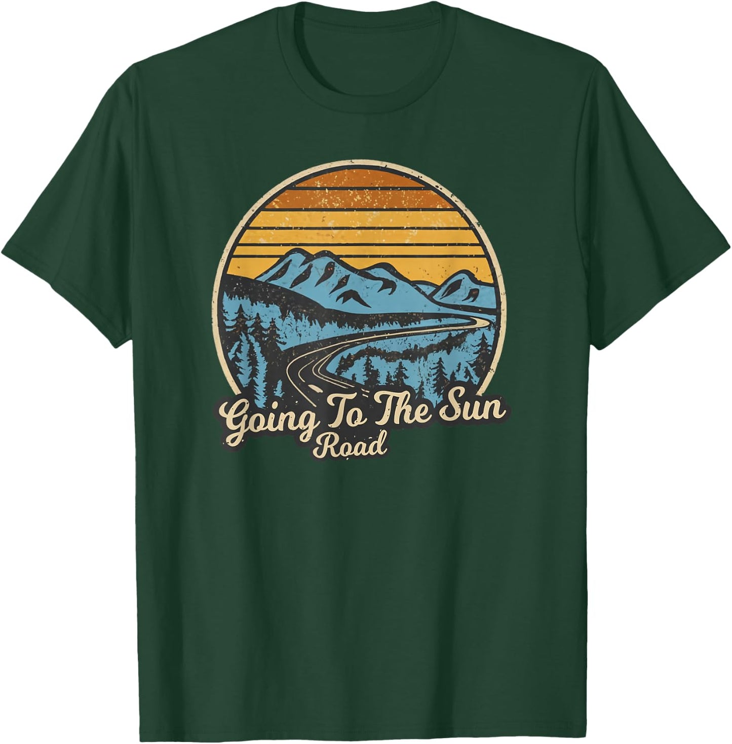 Going To The Sun Road Glacier National Park Retro T-Shirt - T-Shirt | Forest