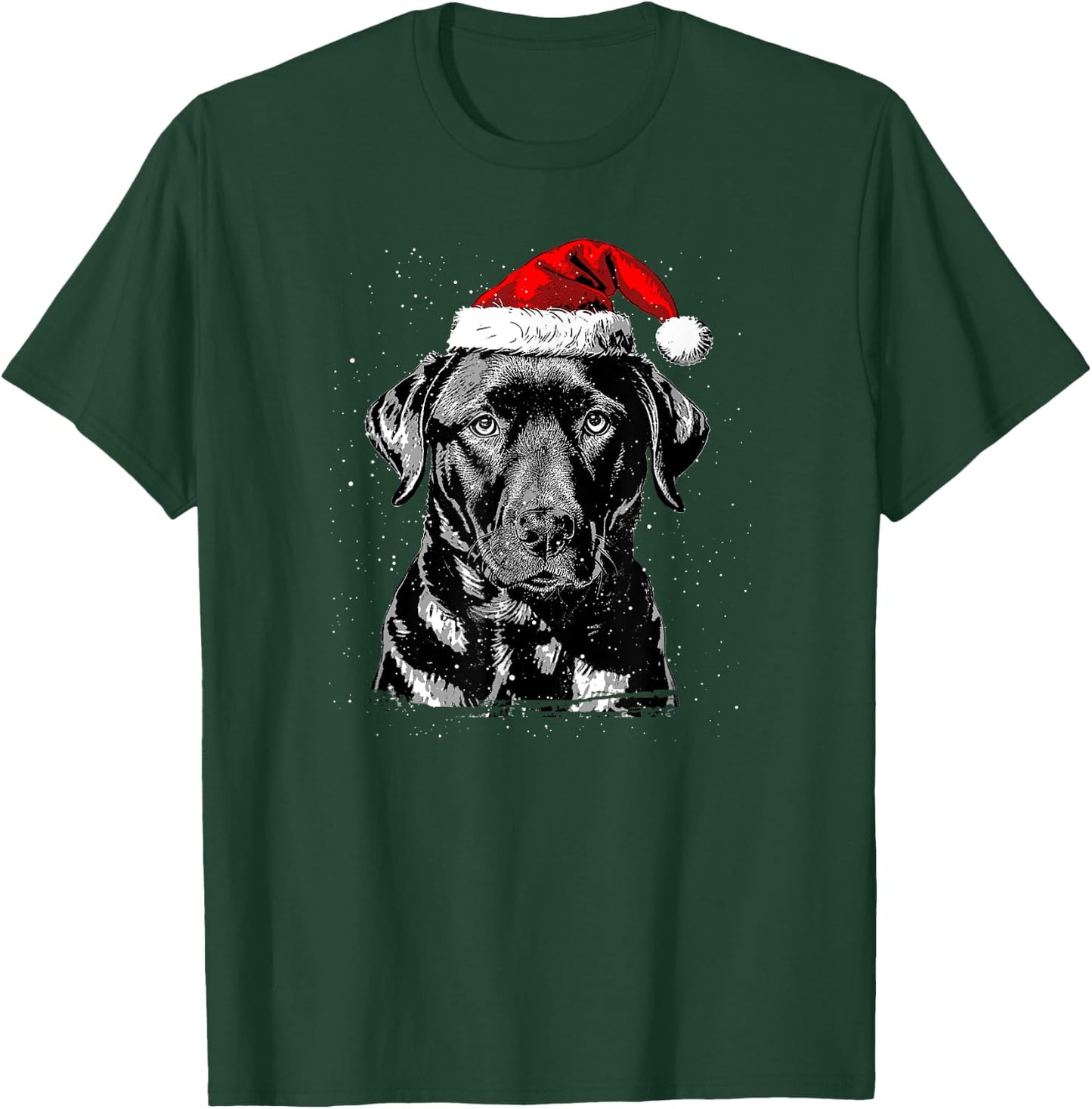 Labrador Retriever Santa Claus Hat Merry Christmas Dog X-Mas Men Women Kids T-Shirt - T-Shirt | Forest