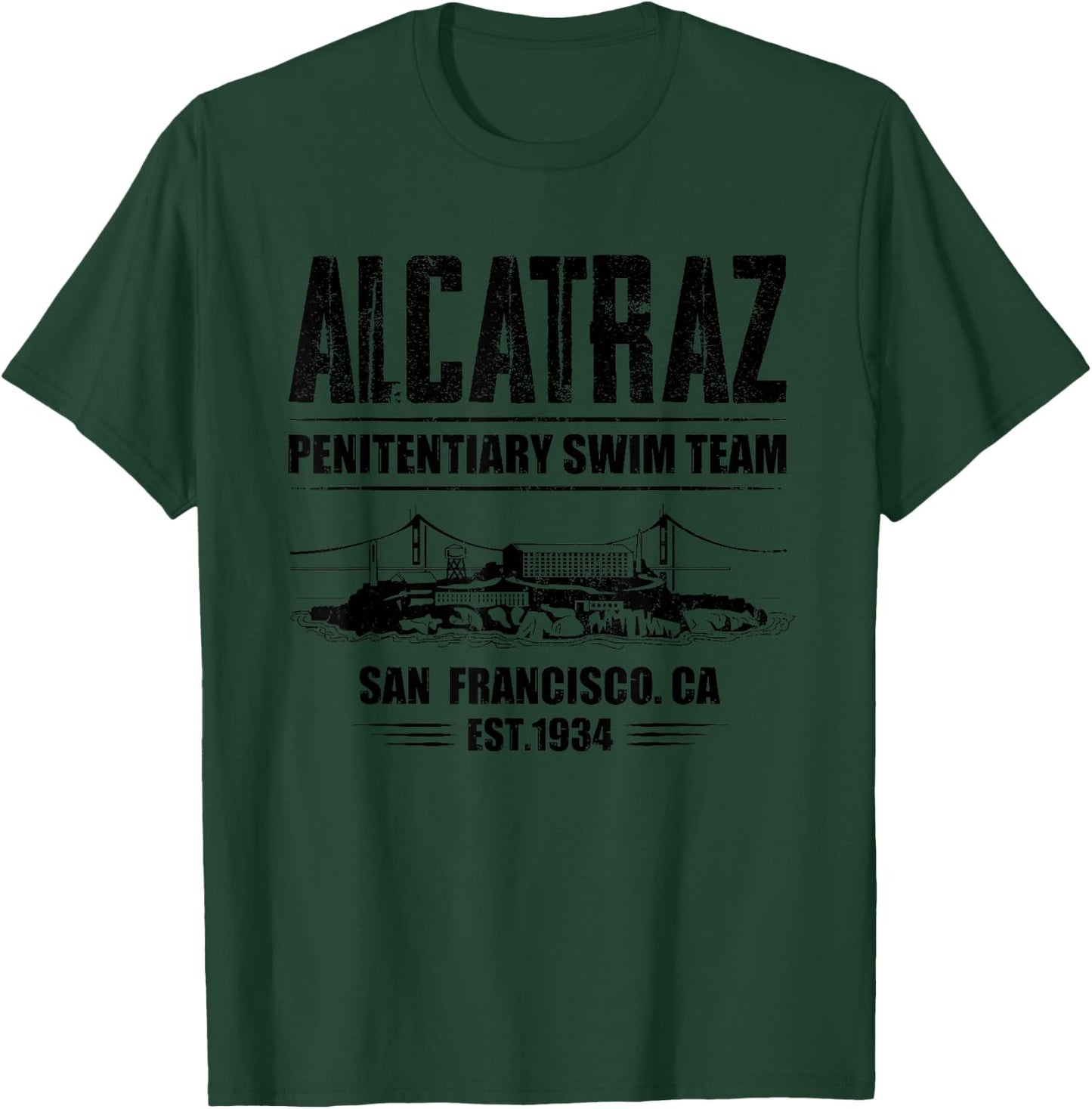 Alcatraz Penitentiary Swim Team T-Shirt - T-Shirt | Forest