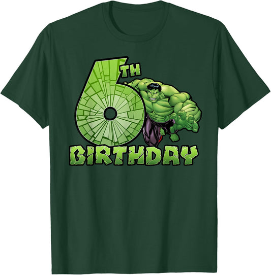 Marvel Avengers Hulk Smash 6th Birthday T-Shirt - T-Shirt | Forest