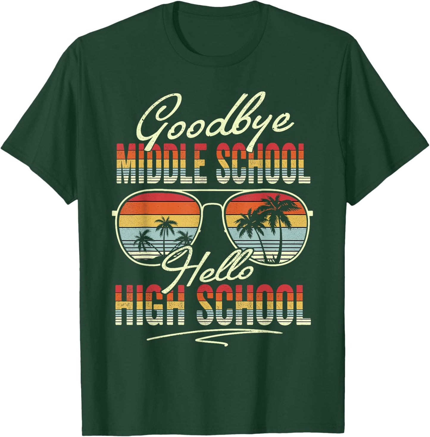 Vintage Goodbye Middle School Hello High School Summer Kids T-Shirt - T-Shirt | Forest
