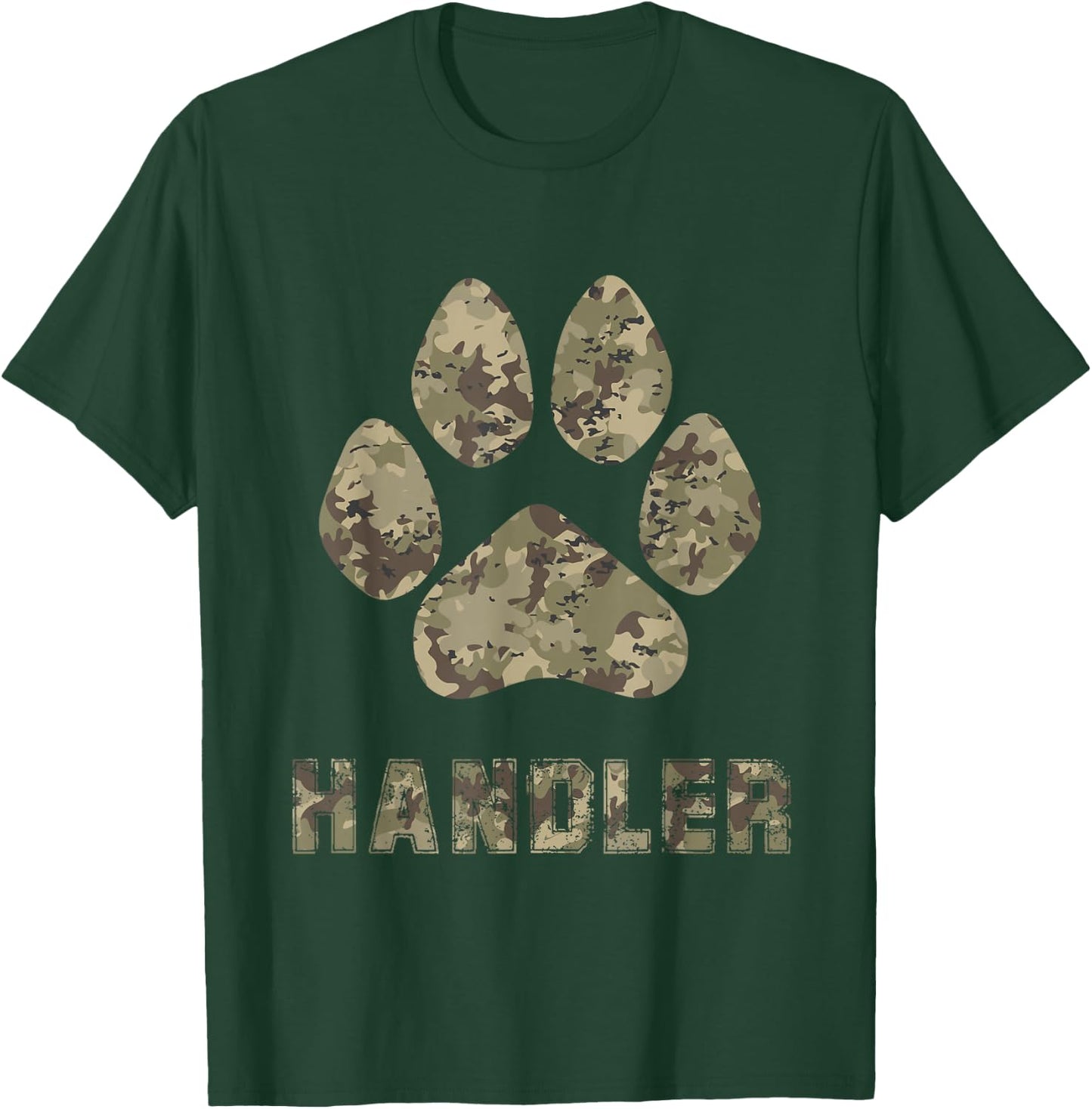 Army Camo MWD Military Working Dogs K-9 Handler Shirt Gift T-Shirt - T-Shirt | Forest