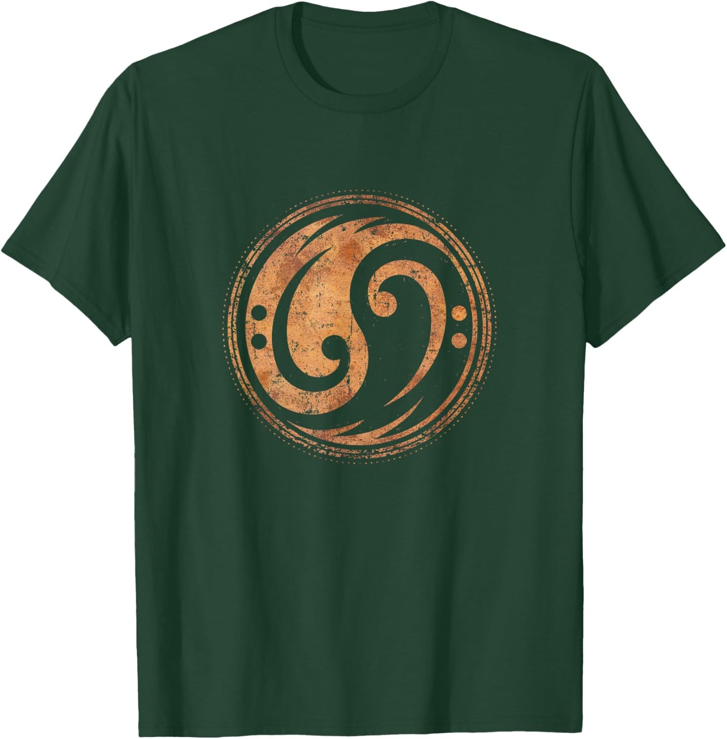 Bass Guitar Bass Clef Vintage Yin Yang for Bassist T-Shirt - T-Shirt | Forest