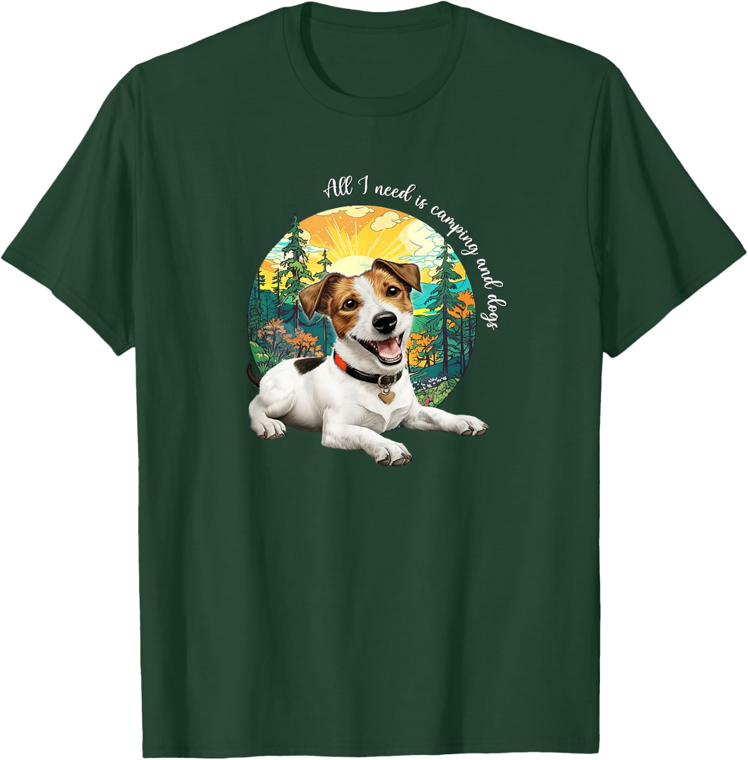 JRT Dog Lover Nature Camping Jack Russell Lover T-Shirt - T-Shirt | Forest