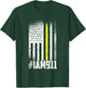 911 American Flag Dispatch-er USA Thin Gold Line Operator T-Shirt - T-Shirt | Forest