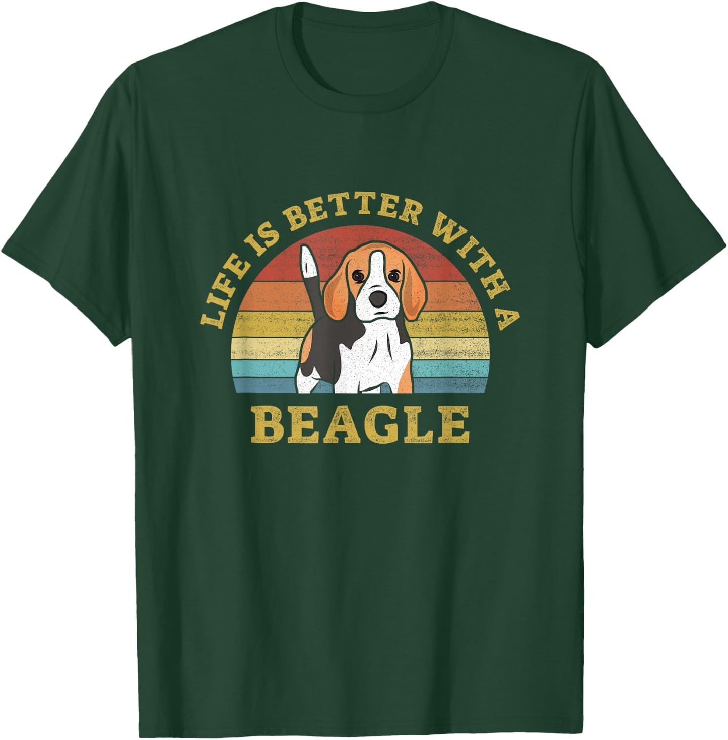 Life is Better with a Beagle Vintage Dog Design Puppy Lover T-Shirt - T-Shirt | Forest