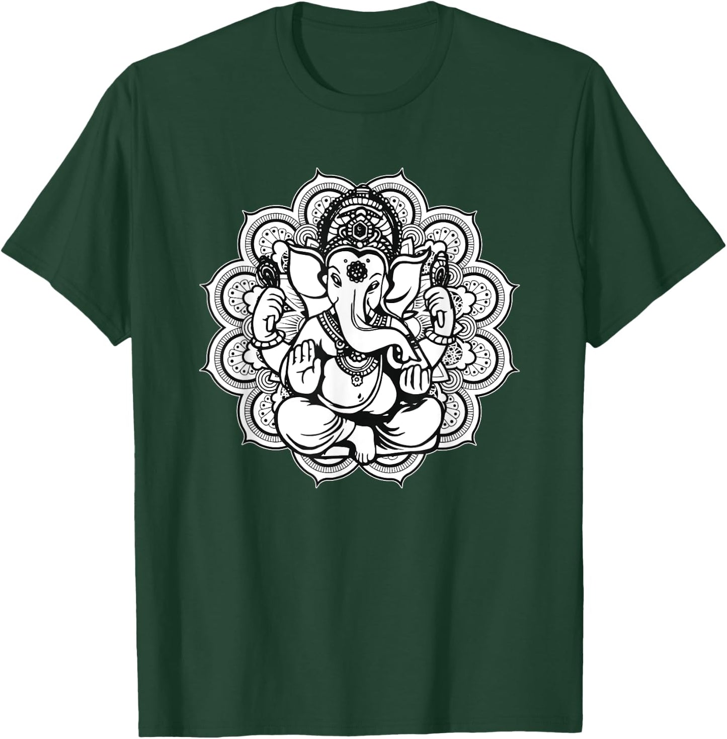 Ganesh Ganesha Elephant Mandala India Art Indian God Hindu T-Shirt - T-Shirt | Forest