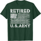 Vintage USA Flag Family Hero Proud Retired U.S Army Veteran Women Kids Men T-Shirt - T-Shirt | Forest