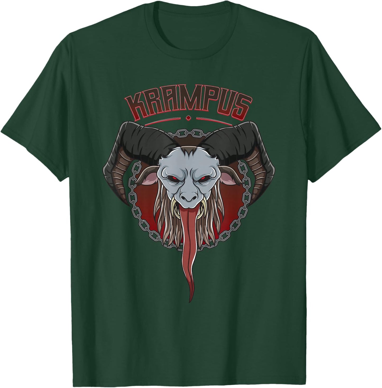 Krampus Horned Goat Demon Christmas Gift T-Shirt - T-Shirt | Forest