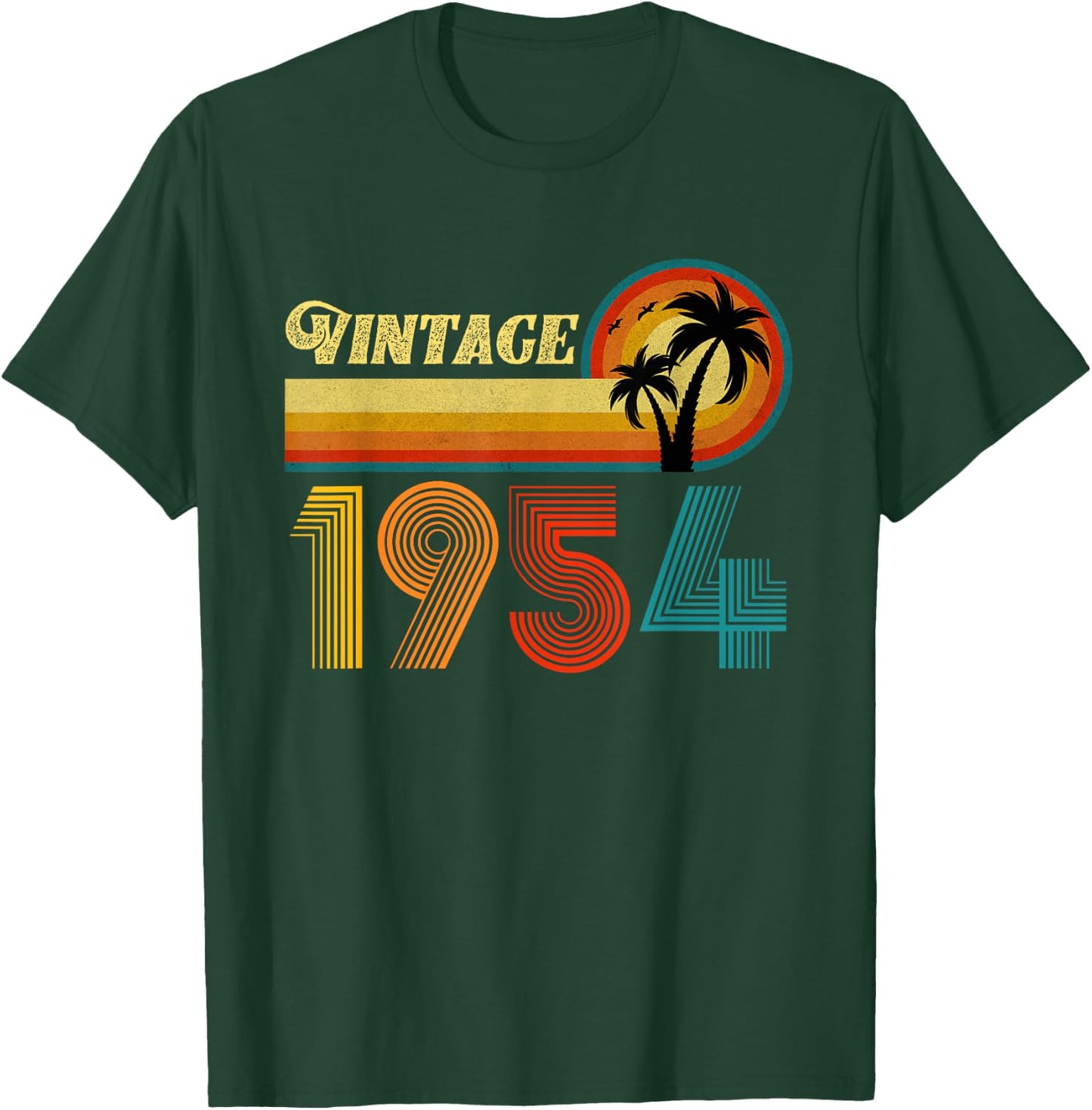 Vintage 1954 Birthday Gift Women 71 Years Retro Palm T-Shirt - T-Shirt | Forest