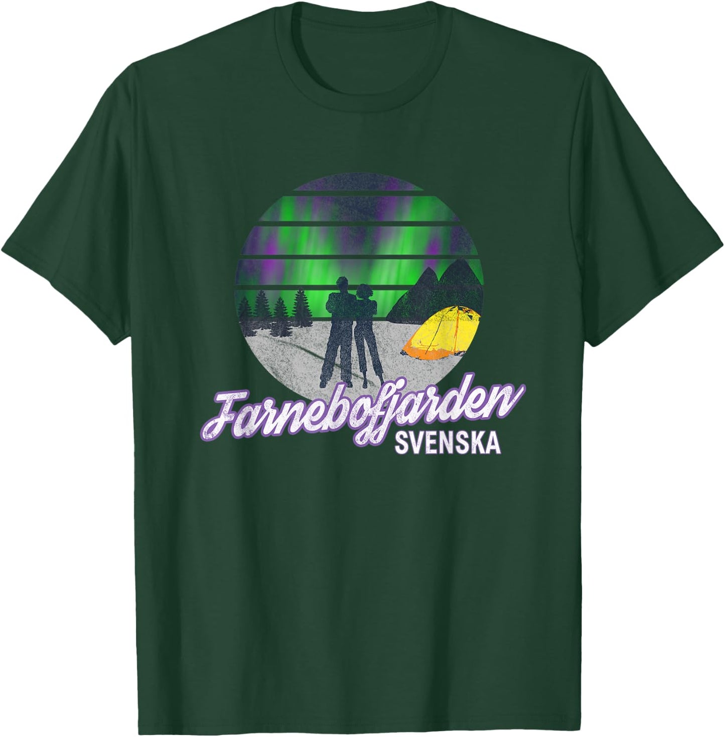Farnebofjarden Park Sweden Svenska Northern Lights T-Shirt - T-Shirt | Forest