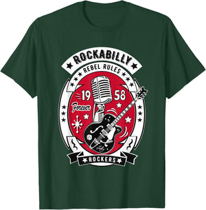 1950s Sock Hop Dance Rock N Roll Shirt 50s Rockabilly Guitar T-Shirt - T-Shirt | Forest