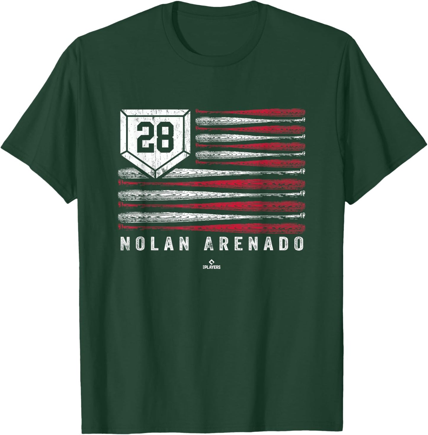 Vintage US Flag Baseball Stripes Nolan Arenado St Louis T-Shirt - T-Shirt | Forest